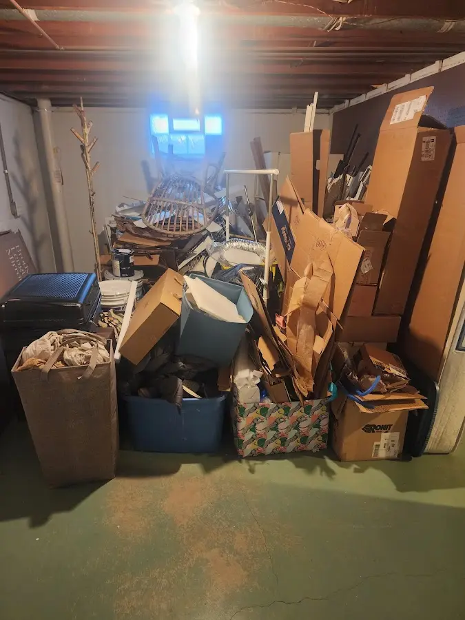 Roll-off dumpster container at job site for Cleanout Dumpster Rental in Big Flats